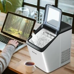 Countertop Ice Maker W/ Self-cleaning Function Ice Cubes Ready In 7 Mins Home Office Bar Silver -Kitchen Appliances Discounts 58681520 3