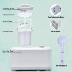 Electric Ice Cream Machine Automatic Gelato Maker Built-In Compressor 7 Electric Ice Cream Machine Automatic Gelato Maker Built-In Compressor -Kitchen Appliances Discounts 58681523 3
