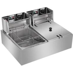 2500W 220-240V 12.7QT/12L Stainless Steel Double Cylinder Electric Fryer UK Plug -Kitchen Appliances Discounts 59085750 4