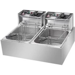 2500W 220-240V 12.7QT/12L Stainless Steel Double Cylinder Electric Fryer UK Plug -Kitchen Appliances Discounts 59085750 5