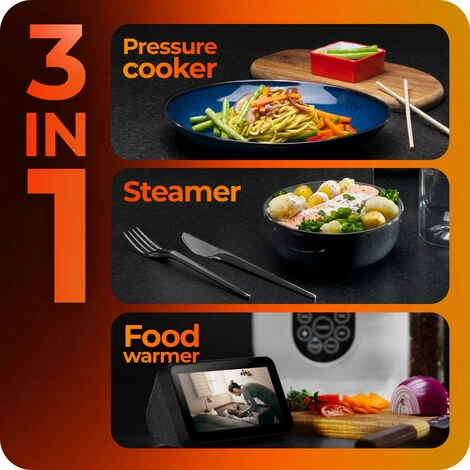 Smart Pressure Cooker 2.5L Non-Stick Steamer And Food Warmer Avalla K-45 6 Smart Pressure Cooker 2.5L Non-Stick Steamer And Food Warmer Avalla K-45 - Image 4