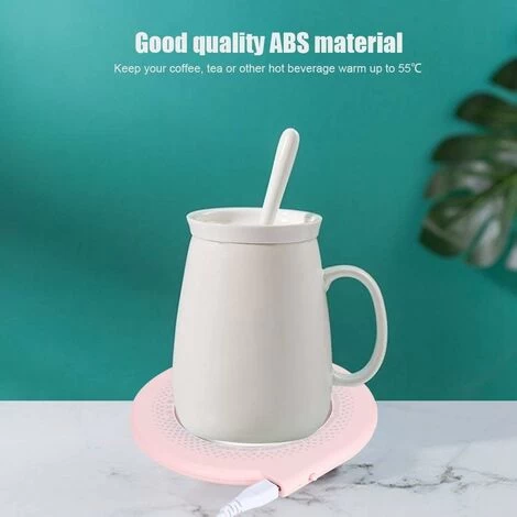 USB Heating Insulation Pad, 10W Coffee Milk Tea Cup Heating Mat, Pink 4 USB Heating Insulation Pad, 10W Coffee Milk Tea Cup Heating Mat, Pink - Image 2