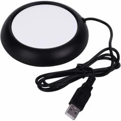 USB Wood Grain Mug Warmer Heat Drink Cup Mat Office Tea Coffee Warmer Pad Black