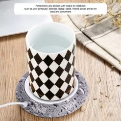 USB Wood Grain Cup Warmer Heat Drink Cup Mat Office Tea Coffee Warmer Pad Water Bead Pattern -Kitchen Appliances Discounts 59941031 4