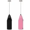 HIASDFLS Lot De 2 Mousseurs À Lait Portables À Piles – Fouet Électrique Pour Mousseur À Café, Agitateur À Batterie, Mousseur À Lait Portable, Mini Mélangeur Pour Café Pare-Balles, Cappuccino, Latte, F