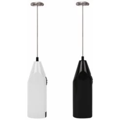 HIASDFLS Lot De 2 Mousseurs À Lait Portables À Piles – Fouet Électrique Pour Mousseur À Café, Agitateur À Batterie, Mousseur À Lait Portable, Mini Mélangeur Pour Café Pare-Balles, Cappuccino, Latte, F