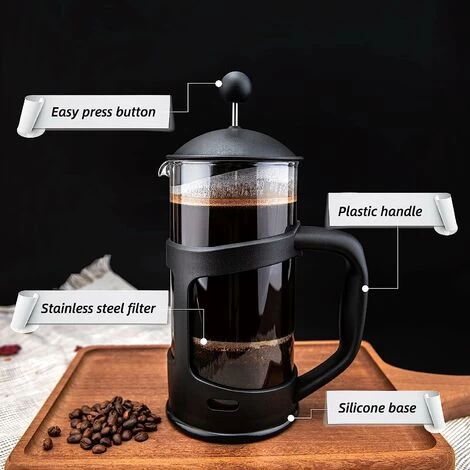 French Press Coffee Maker 2 Cups, Cafetiere Coffee Press, Perfect For Coffee Lover Gifts Morning Coffee, Maximum Flavor Coffee Brewer With Stainless Steel Filter, 12 Oz/350 ML 4 French Press Coffee Maker 2 Cups, Cafetiere Coffee Press, Perfect For Coffee Lover Gifts Morning Coffee, Maximum Flavor Coffee Brewer With Stainless Steel Filter, 12 Oz/350 ML - Image 2