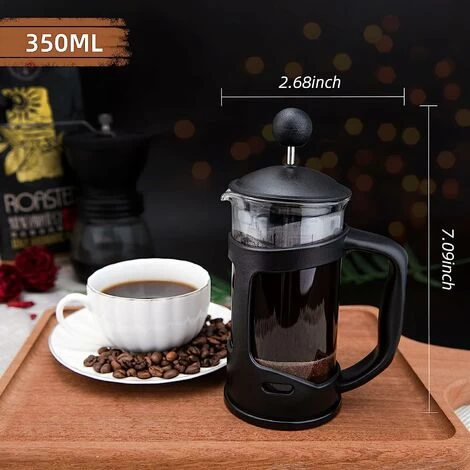 French Press Coffee Maker 2 Cups, Cafetiere Coffee Press, Perfect For Coffee Lover Gifts Morning Coffee, Maximum Flavor Coffee Brewer With Stainless Steel Filter, 12 Oz/350 ML 5 French Press Coffee Maker 2 Cups, Cafetiere Coffee Press, Perfect For Coffee Lover Gifts Morning Coffee, Maximum Flavor Coffee Brewer With Stainless Steel Filter, 12 Oz/350 ML - Image 3