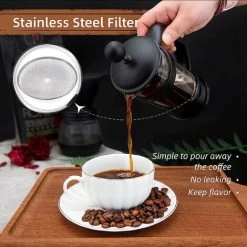 French Press Coffee Maker 2 Cups, Cafetiere Coffee Press, Perfect For Coffee Lover Gifts Morning Coffee, Maximum Flavor Coffee Brewer With Stainless Steel Filter, 12 Oz/350 ML 10 French Press Coffee Maker 2 Cups, Cafetiere Coffee Press, Perfect For Coffee Lover Gifts Morning Coffee, Maximum Flavor Coffee Brewer With Stainless Steel Filter, 12 Oz/350 ML -Kitchen Appliances Discounts 60699474 4