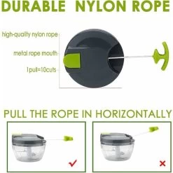 Multi-Function Manual Food Chopper & Processors With Handle And Cover,Vegetable Chopper Shredder,Garlic Press,Suitable For Onions Garlic Peppers Carrots Gingers Fruits,Wonderful For Kitchen(Green) -Kitchen Appliances Discounts 60699691 4