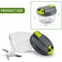 Multi-Function Manual Food Chopper & Processors With Handle And Cover,Vegetable Chopper Shredder,Garlic Press,Suitable For Onions Garlic Peppers Carrots Gingers Fruits,Wonderful For Kitchen(Green) -Kitchen Appliances Discounts 60699691 5