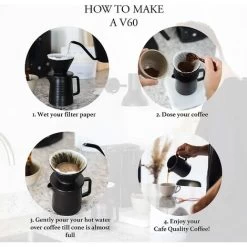 500ML Pour Coffee Maker Set, Premium Ceramic V60 Dripper And Decanter, 1-2 Cup Home Filter Coffee Maker (Black) 9 500ML Pour Coffee Maker Set, Premium Ceramic V60 Dripper And Decanter, 1-2 Cup Home Filter Coffee Maker (Black) -Kitchen Appliances Discounts 60699814 3