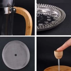 French Press Coffee Maker, Cafetiere Coffee Plunger 350ml 12oz 1-2 Cup, Small Tea Press Borosilicate Glass With Bamboo Handle 9 French Press Coffee Maker, Cafetiere Coffee Plunger 350ml 12oz 1-2 Cup, Small Tea Press Borosilicate Glass With Bamboo Handle -Kitchen Appliances Discounts 60700376 3