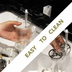 French Press Coffee Maker, Cafetiere Coffee Plunger 350ml 12oz 1-2 Cup, Small Tea Press Borosilicate Glass With Bamboo Handle 10 French Press Coffee Maker, Cafetiere Coffee Plunger 350ml 12oz 1-2 Cup, Small Tea Press Borosilicate Glass With Bamboo Handle -Kitchen Appliances Discounts 60700376 4