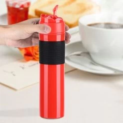 350ml Portable Tea And Coffee Maker Bottle Coffee Press Bottle Travel French Press Coffee Maker For Commuter Camping Outdoors And Office(Red) -Kitchen Appliances Discounts 61042973 3