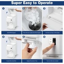 350W Electric Ice Crusher Countertop Ice Shaved Machine Adjustable Ice Texture -Kitchen Appliances Discounts 64517248 3