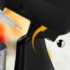 AREBOS Retro Food Processor 1800 W Black Kneading Machine With 6 L Stainless Steel Mixing Bowl Low Noise Kitchen Mixer With Stirring Hook, Dough Hook, Whisk And Splash Guard 6 Speeds -Kitchen Appliances Discounts 66438937 5