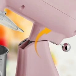 AREBOS Retro Kitchen Machine 1800W Pink Mixer With 6L Stainless Steel Mixing Bowl Silent Kitchen Mixer With Mixing Hook, Dough Hook, Whisk And Splash Guard 6 Speeds -Kitchen Appliances Discounts 66438938 5