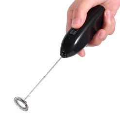 (Pack Of 2) 4 Colors Fashionable Hot Drinks Milk Coffee Frother Eggbeater Foamer Electric Mixer Stirrer (Black) -Kitchen Appliances Discounts 66562403 5