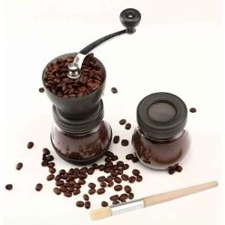 Manual Coffee Grinder, Premium Adjustable Ceramic Coffee Grinder, Black