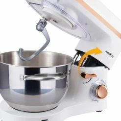 AREBOS Stand Mixer 1500W With 6L Stainless Steel Mixing Bowl White Rose Gold Incl. Mixing Hook, Dough Hook, Whisk Splash Guard 6 Speeds Kneading Machine Dough Machine -Kitchen Appliances Discounts 67421057 5