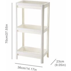 3 Tier Slim Organizer Storage Cart Laundry Trolley Bathroom Shelves Organizer, For Bathroom Laundry Room Pantry Kitchen Narrow Places