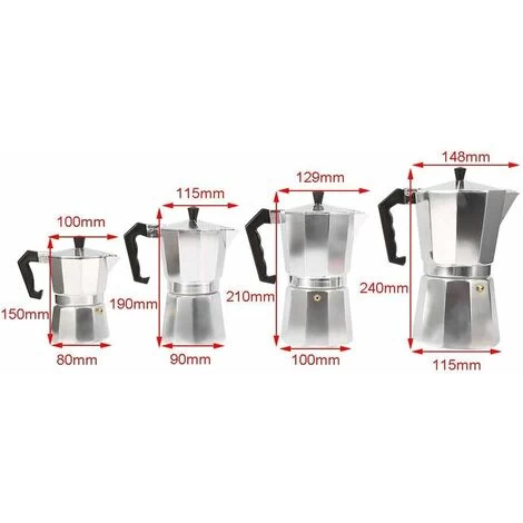 Moka Pot Machine Express Italian Coffee Maker Espresso Stainless Steel Kettle(450ML 9cups) 4 Moka Pot Machine Express Italian Coffee Maker Espresso Stainless Steel Kettle(450ML 9cups) - Image 2
