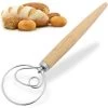 Dough Whisk - Bread Making Tools - Bread Dough Mixer Hand - Bread Dough Whisk For Pastry - Large Stainless Steel Swedish Whisk With Wooden Handle 13.1 Inch