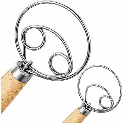 2Pcs Danish Dough Whisk, Bread Whisk, Dutch Whisk, Wooden Danish Whisk, 13 Inch Premium Stainless Steel Pastry Whisks, Whisk Kitchen Tool For Bread, Batter, Cake 3 2Pcs Danish Dough Whisk, Bread Whisk, Dutch Whisk, Wooden Danish Whisk, 13 Inch Premium Stainless Steel Pastry Whisks, Whisk Kitchen Tool For Bread, Batter, Cake