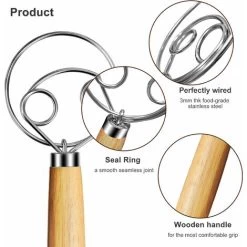 2Pcs Danish Dough Whisk, Bread Whisk, Dutch Whisk, Wooden Danish Whisk, 13 Inch Premium Stainless Steel Pastry Whisks, Whisk Kitchen Tool For Bread, Batter, Cake 9 2Pcs Danish Dough Whisk, Bread Whisk, Dutch Whisk, Wooden Danish Whisk, 13 Inch Premium Stainless Steel Pastry Whisks, Whisk Kitchen Tool For Bread, Batter, Cake -Kitchen Appliances Discounts 68106555 3
