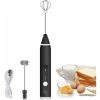 Electric Milk Frother, USB Rechargeable Milk Frother 2 In 1 Hand-held Battery-operated Milk Frother For Coffee, Latte, Cappuccino, Beating Eggs