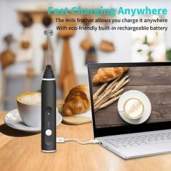 Electric Milk Frother, USB Rechargeable Milk Frother 2 In 1 Hand-held Battery-operated Milk Frother For Coffee, Latte, Cappuccino, Beating Eggs 11 Electric Milk Frother, USB Rechargeable Milk Frother 2 In 1 Hand-held Battery-operated Milk Frother For Coffee, Latte, Cappuccino, Beating Eggs -Kitchen Appliances Discounts 68107200 5