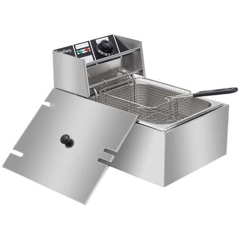 EH81 2500W 220-240V 6.3QT/6L Stainless Steel Single Cylinder Electric Fryer UK Plug 5 EH81 2500W 220-240V 6.3QT/6L Stainless Steel Single Cylinder Electric Fryer UK Plug - Image 3