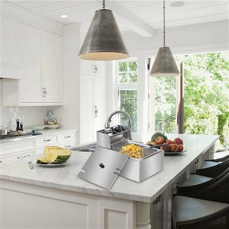 EH81 2500W 220-240V 6.3QT/6L Stainless Steel Single Cylinder Electric Fryer UK Plug 7 EH81 2500W 220-240V 6.3QT/6L Stainless Steel Single Cylinder Electric Fryer UK Plug - Image 5