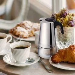 Italian Coffee Maker, Moka Coffee Maker In Stainless Steel Pressure Coffee Maker 200ml Large Capacity Compatible With Induction Hob With Ergonomic Handle -Kitchen Appliances Discounts 68261461 5