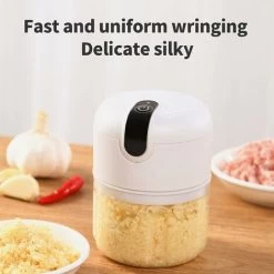 Mini Electric Chopper, 250ML&100ML Cordless Electric Meat Grinder, Portable Food Blender Kitchen Electric Chopper With Vegetable Chopper Blade For Baby Food, Meat, Garlic (White) -Kitchen Appliances Discounts 69019068 5