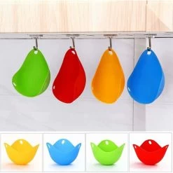 MUFF 4 Pack Egg Cooker Set Non Stick Silicone Egg Poaching Cup Poached Egg Cooker Perfect Poached Egg Maker Eggs Boiler Molds Egg Tray For Microwave Or Sto -Kitchen Appliances Discounts 69211441 4
