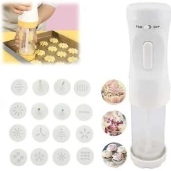Electric Cookie Cookie, Cookie Maker Kit, Electric Cookie Decorating Tool 12 Discs And 4 Perfect Icing Tips, For DIY Cookie Maker And Cake Icing