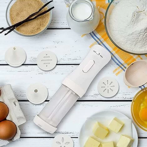 Electric Cookie Cookie, Cookie Maker Kit, Electric Cookie Decorating Tool 12 Discs And 4 Perfect Icing Tips, For DIY Cookie Maker And Cake Icing 4 Electric Cookie Cookie, Cookie Maker Kit, Electric Cookie Decorating Tool 12 Discs And 4 Perfect Icing Tips, For DIY Cookie Maker And Cake Icing - Image 2