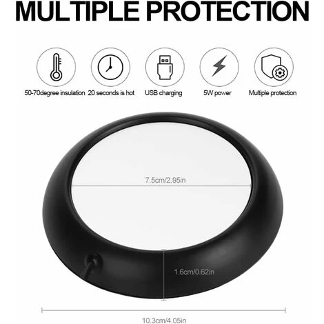 USB Cup Warmer Drink Warmer Hot Plate Coasters For Coffee Warmer Utensils For Bar Office Home(Black) 7 USB Cup Warmer Drink Warmer Hot Plate Coasters For Coffee Warmer Utensils For Bar Office Home(Black) - Image 5