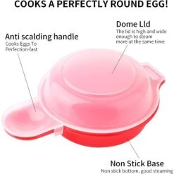 2 Pack Microwave Egg Cooker, 1 Minute Quick, Hamburger, Omelet (Red And Clear) 9 2 Pack Microwave Egg Cooker, 1 Minute Quick, Hamburger, Omelet (Red And Clear) -Kitchen Appliances Discounts 71418962 3