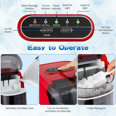 12KG/24H Portable Ice Maker Countertop Ice Maker Machine Self-Cleaning Function 6 12KG/24H Portable Ice Maker Countertop Ice Maker Machine Self-Cleaning Function - Image 4
