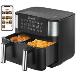 ULTENIC K20 - Dual Air Fryer - 3.8L*2 Air Fryer With Double - Independent Cooking & Sync Finish - Online Recipes - Digital Display With 6 Presets - 2850W