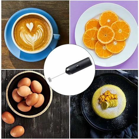 Portable Milk Frother Electric Milk Frother With Stainless Steel Whisk For Whipping Coffee/latte/cappuccino 4 Portable Milk Frother Electric Milk Frother With Stainless Steel Whisk For Whipping Coffee/latte/cappuccino - Image 2
