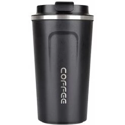 MUFF Stainless Steel Coffee Cup Leakproof Insulated Thermal Cup Car Portable Travel Coffee Mug,Black L -Kitchen Appliances Discounts 72534220 2