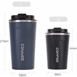 MUFF Stainless Steel Coffee Cup Leakproof Insulated Thermal Cup Car Portable Travel Coffee Mug,Black L -Kitchen Appliances Discounts 72534220 4