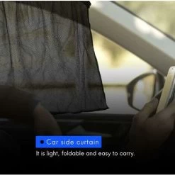 4pcs 75 X 50cm Car Black Mesh Sunscreen Suction Cup Side Window Curtain -Kitchen Appliances Discounts 74693248 3