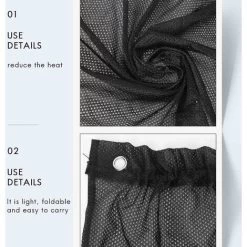 4pcs 75 X 50cm Car Black Mesh Sunscreen Suction Cup Side Window Curtain -Kitchen Appliances Discounts 74693248 4