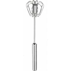 Semi-automatic Whisk, Kitchen Hand Whisk, Stainless Steel Egg Beater, Milk Frother, Rotary Mixer For Whisking, Beating And Stirring