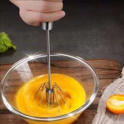 Semi-automatic Whisk, Kitchen Hand Whisk, Stainless Steel Egg Beater, Milk Frother, Rotary Mixer For Whisking, Beating And Stirring -Kitchen Appliances Discounts 74922746 3